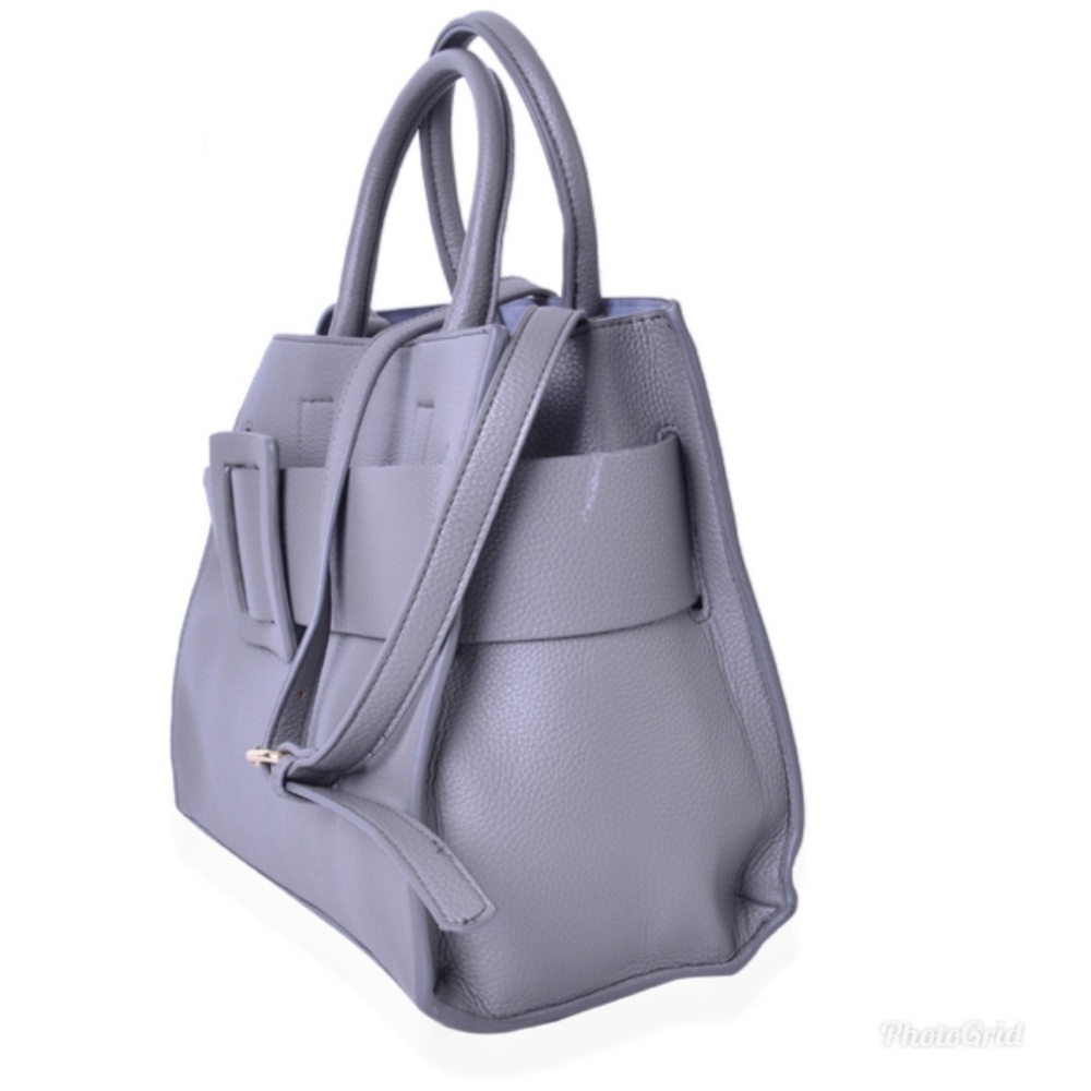 Gray Faux Leather Set of 2 Handbag (12.2x6.4 in) - Picture 6 of 7